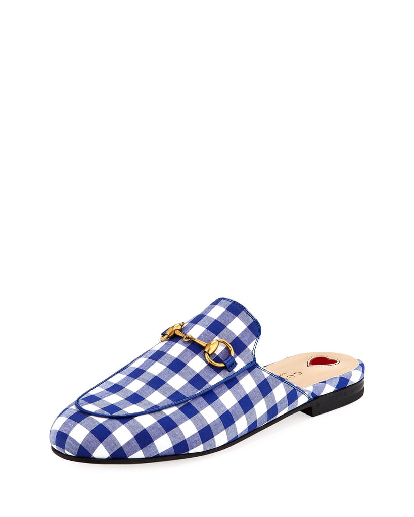Gucci Flat Princetown Gingham Mule
