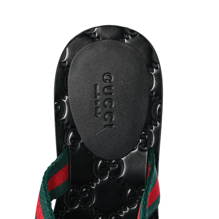 GUCCI Nylon Guccissima Web Thong Sandals