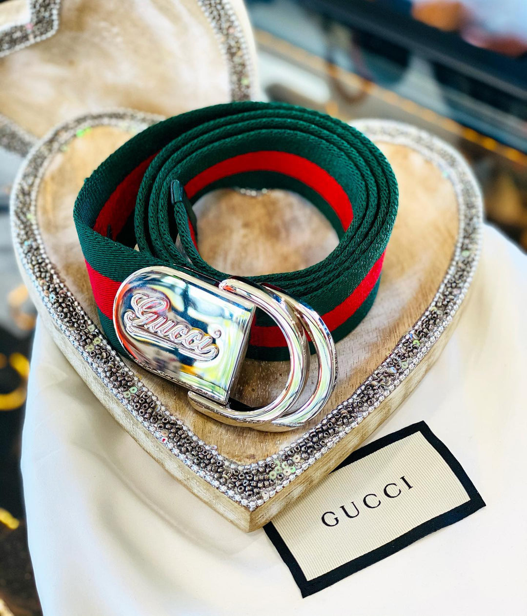 Gucci Logo Web Canvas Belt