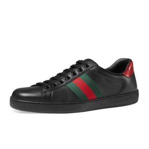GUCCI ACE EMBROIDERED CALFSKIN LEATHER MEN&