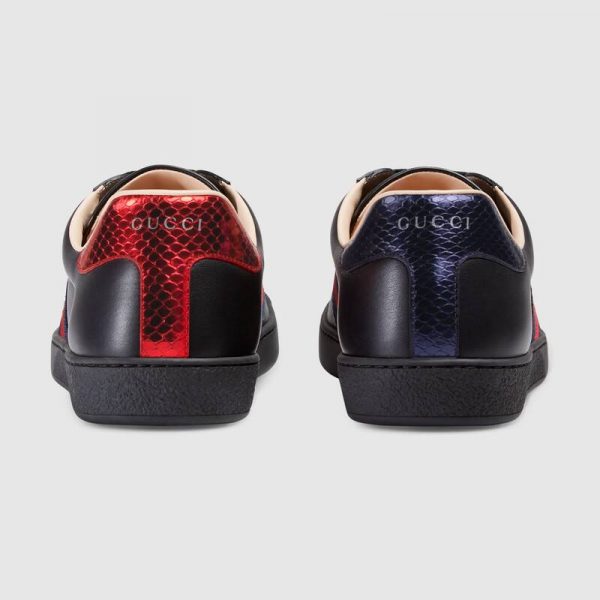 GUCCI ACE EMBROIDERED CALFSKIN LEATHER MEN&