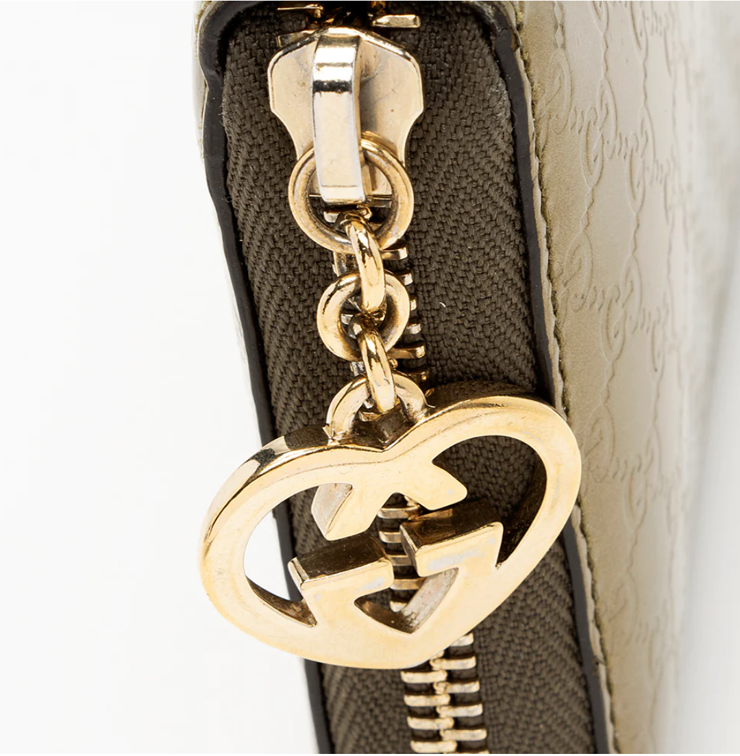 GUCCI METALLIC MICROGUCCISSIMA ZIP AROUND WALLET