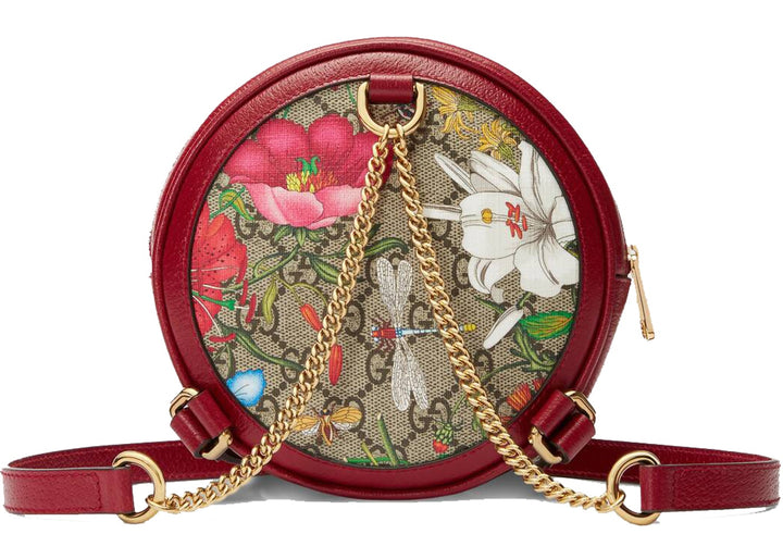 Gucci Ophidia Mini Round GG Flora Chain-Strap Backpack