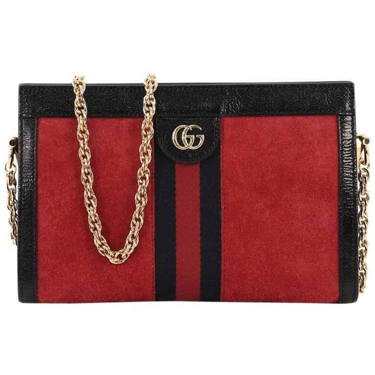 GUCCI Ophidia Chain Shoulder Bag Suede