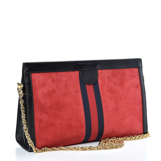 GUCCI Ophidia Chain Shoulder Bag Suede