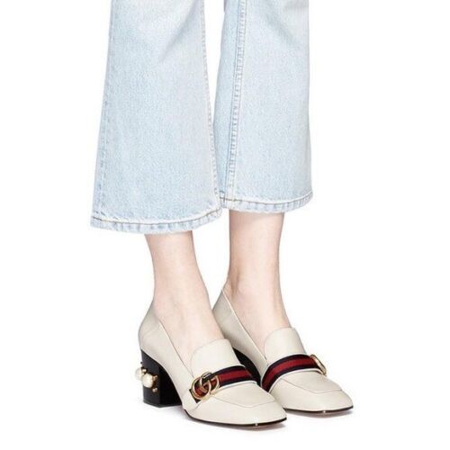 GUCCI PEYTON WEB STRIPE LOAFERS