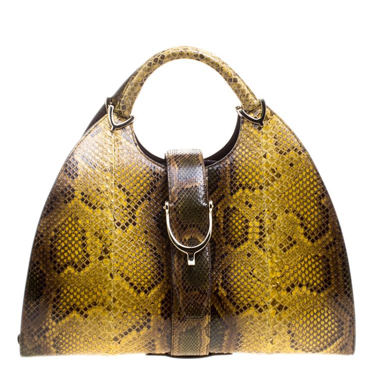 GUCCI Python Stirrup Top Handle Bag
