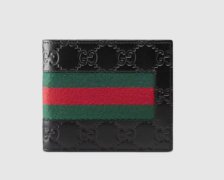 GUCCI SIGNATURE WEB BI-FOLD WALLET
