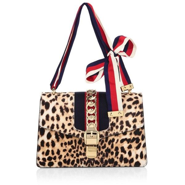 Gucci Sylvie Shoulder Leopard Print Bag