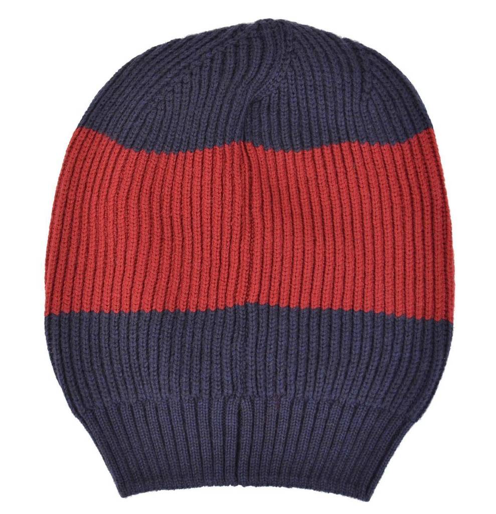 Gucci Wool Blue Red Interlocking GG Beanie