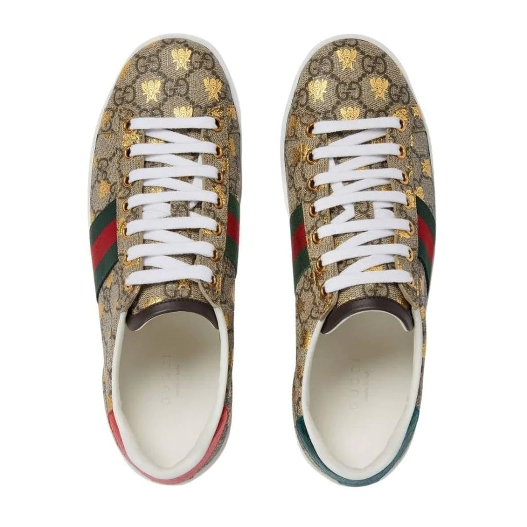 GUCCI GG SUPREME ACE SNEAKERS WITH BEES