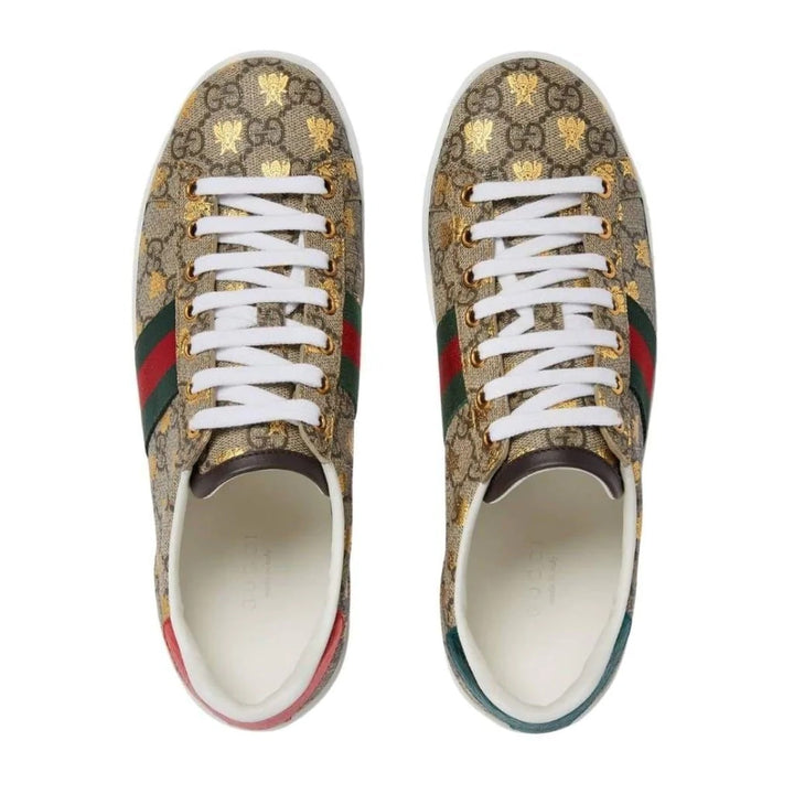 GUCCI GG SUPREME ACE SNEAKERS WITH BEES