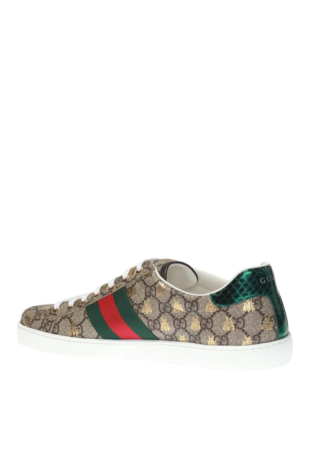 GUCCI GG SUPREME ACE SNEAKERS WITH BEES