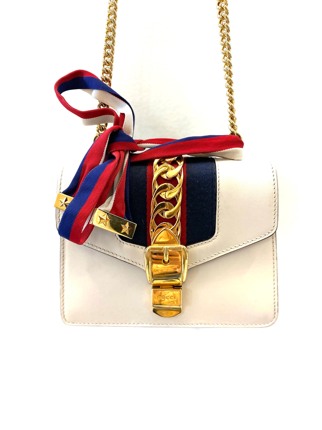 GUCCI SYLVIE LEATHER MINI CHAIN BAG