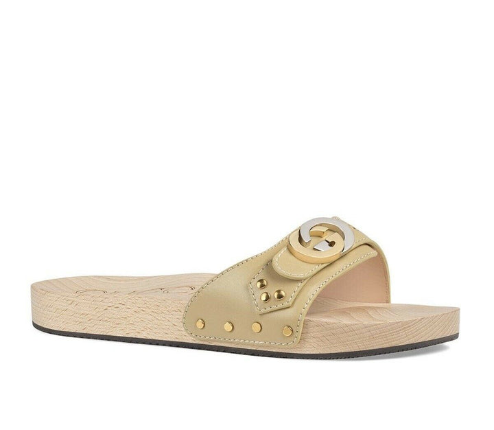 GUCCI GG LIFFORD WOODEN SANDALS