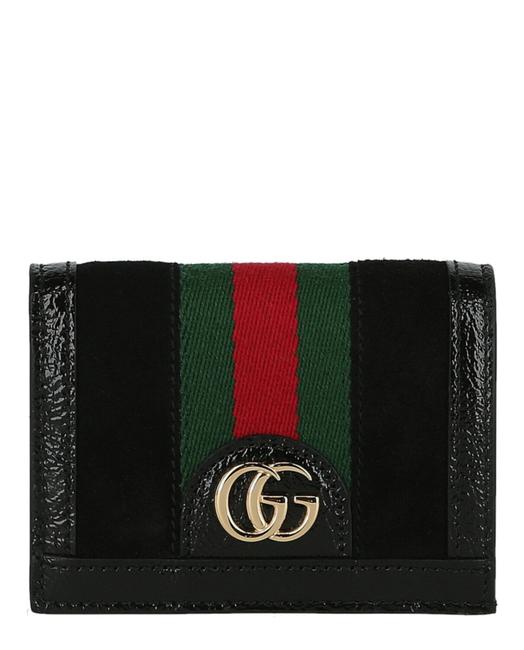 GUCCI OPHIDIA SUEDE CARD CASE WALLET