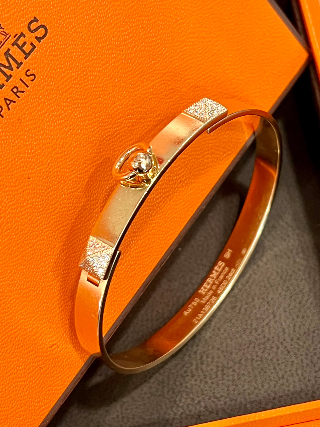 HERMÈS COLLIER DE CHIEN 18K GOLD &amp; DIAMOND BRACELET