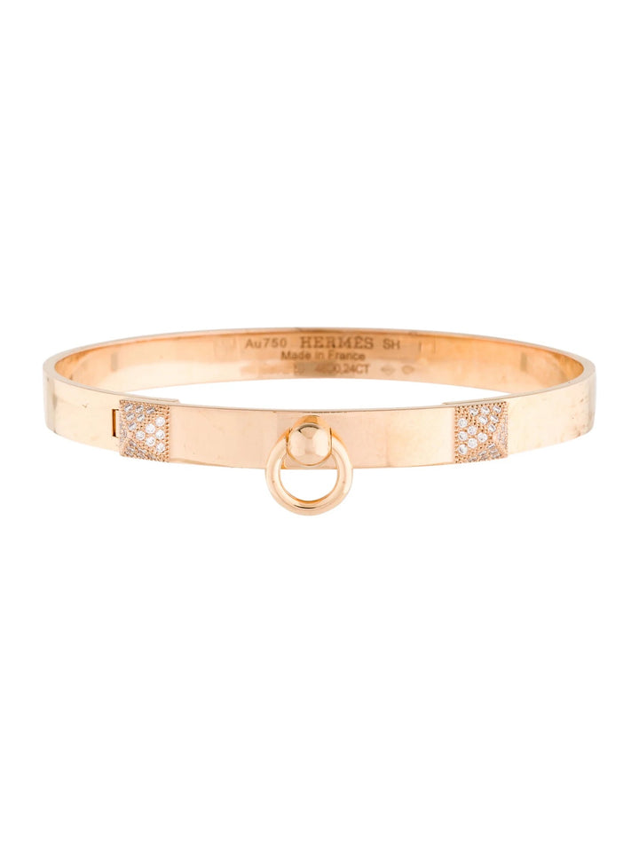 HERMÈS COLLIER DE CHIEN 18K GOLD &amp; DIAMOND BRACELET