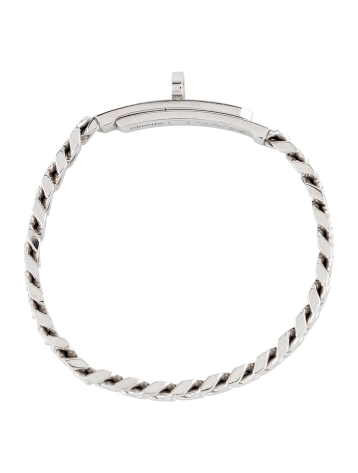 HERMÈS 18K WHITE GOLD DIAMOND KELLY GOURMETTE LINK BRACELET