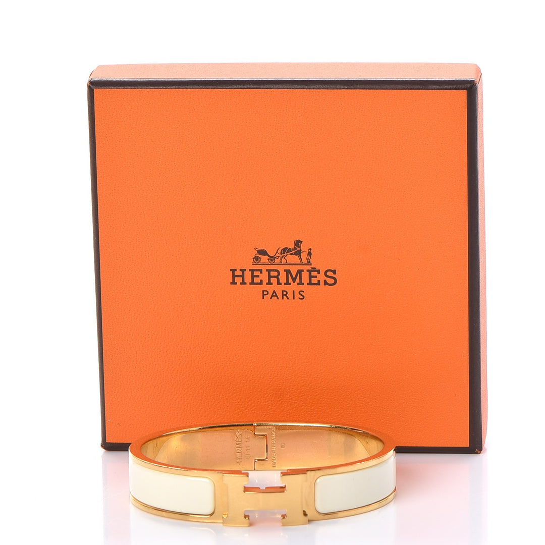 HERMÈS CLIC H BRACELET PM BLANC