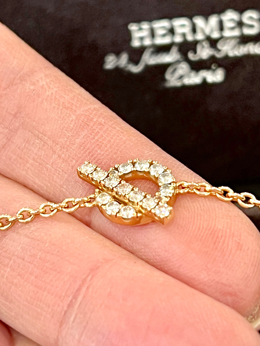 HERMÈS FINESSE 18K GOLD &amp; DIAMOND BRACELET