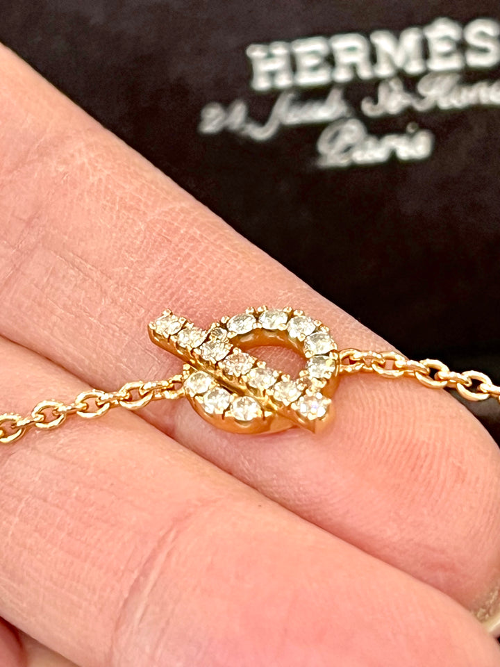 HERMÈS FINESSE 18K GOLD &amp; DIAMOND BRACELET