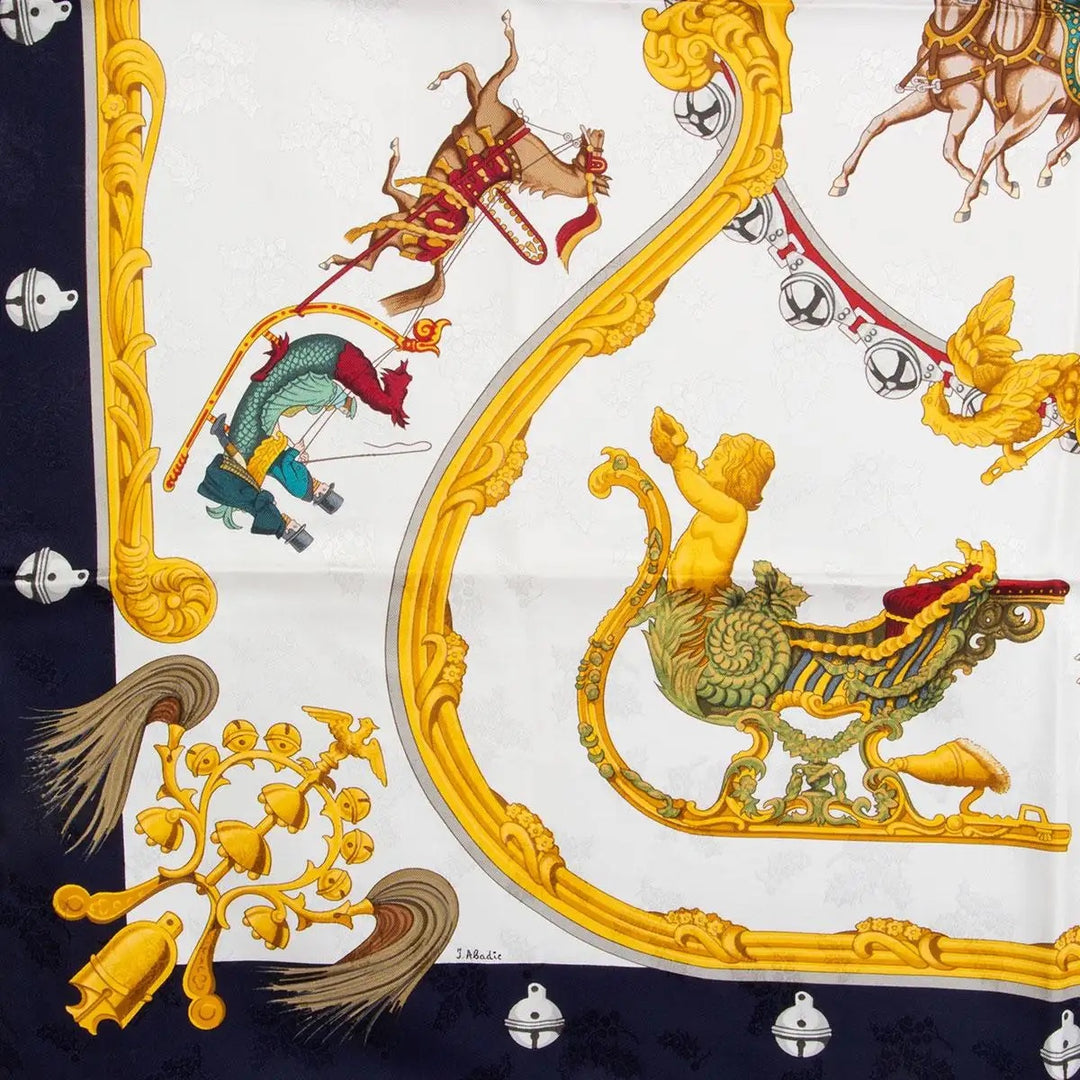 HERMÈS VINTAGE PLUMES ET GRELOTS SILK SCARF – Caroline's Fashion