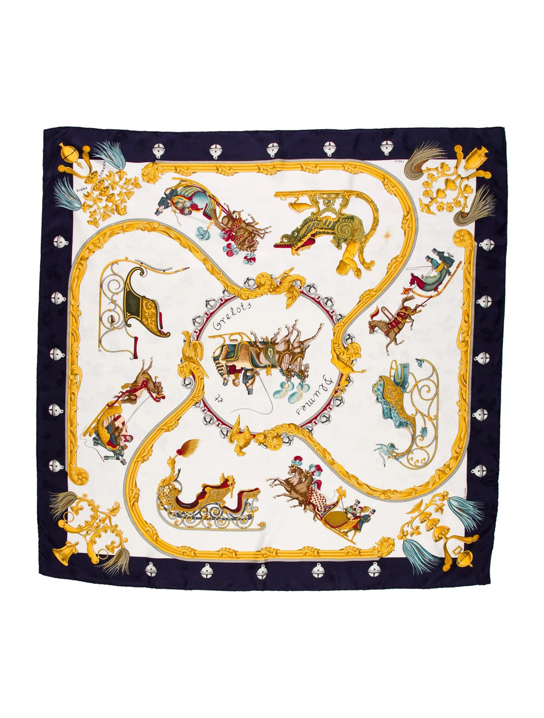 HERMÈS VINTAGE PLUMES ET GRELOTS SILK SCARF – Caroline's Fashion