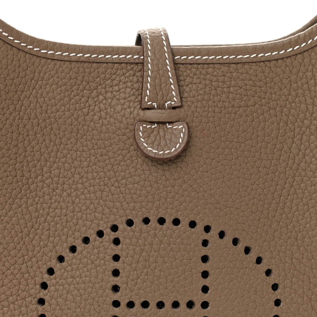 HERMÈS TAURILLON CLEMENCE AMAZONE EVELYNE TPM BAG  ETOUPE BLEU INDIGO