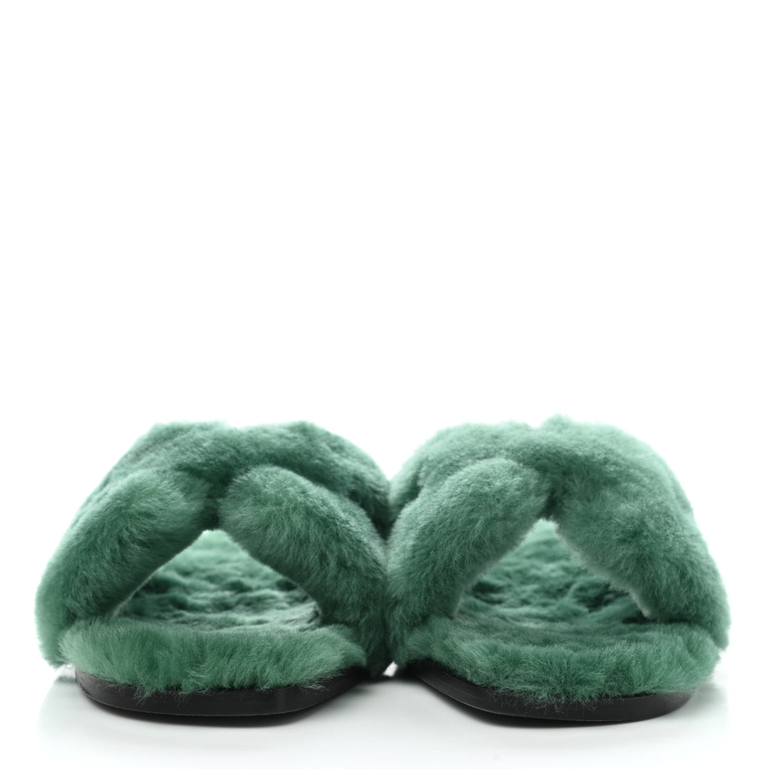 HERMÈS WOOLSKIN ORAN SANDALS