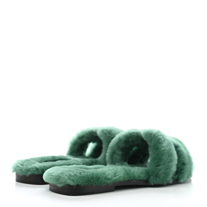 HERMÈS WOOLSKIN ORAN SANDALS
