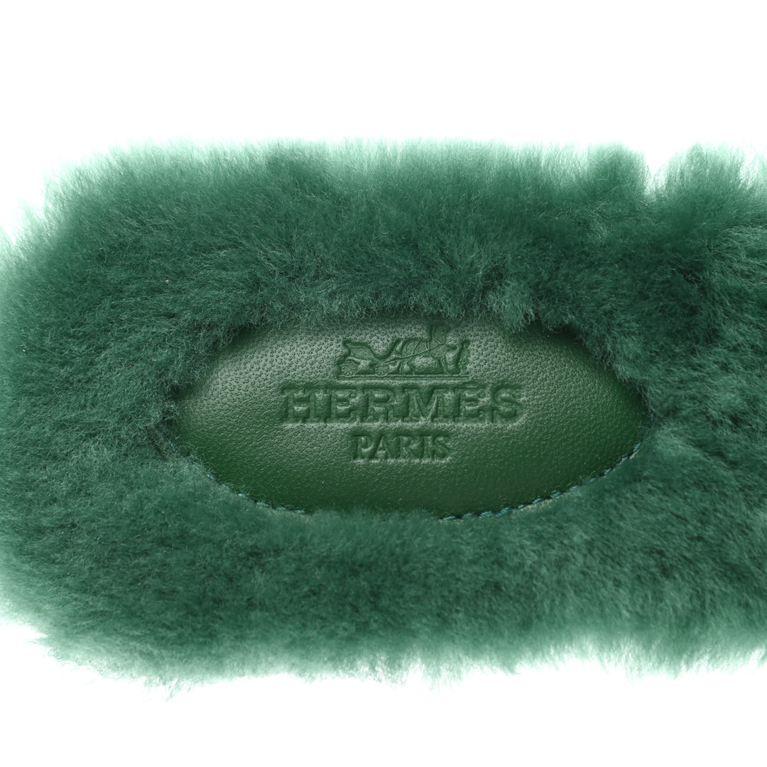 HERMÈS WOOLSKIN ORAN SANDALS