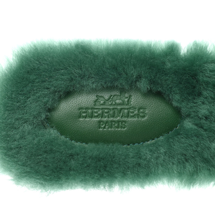 HERMÈS WOOLSKIN ORAN SANDALS