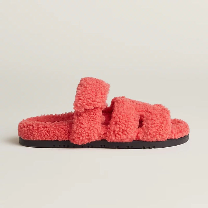 HERMÈS CHYPRE TECHNO WOOLSKIN SANDALS