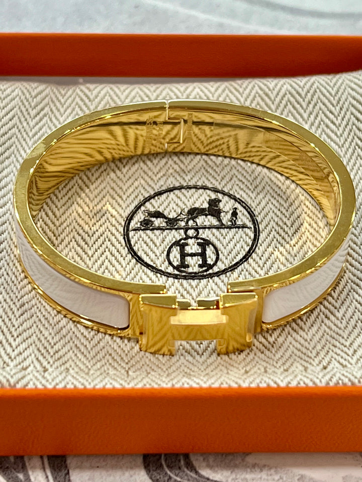 HERMÈS CLIC H BRACELET PM BLANC