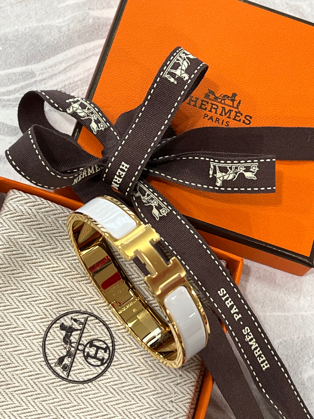 HERMÈS CLIC H BRACELET PM BLANC