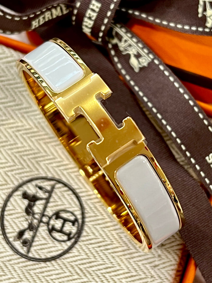 HERMÈS CLIC H BRACELET PM BLANC