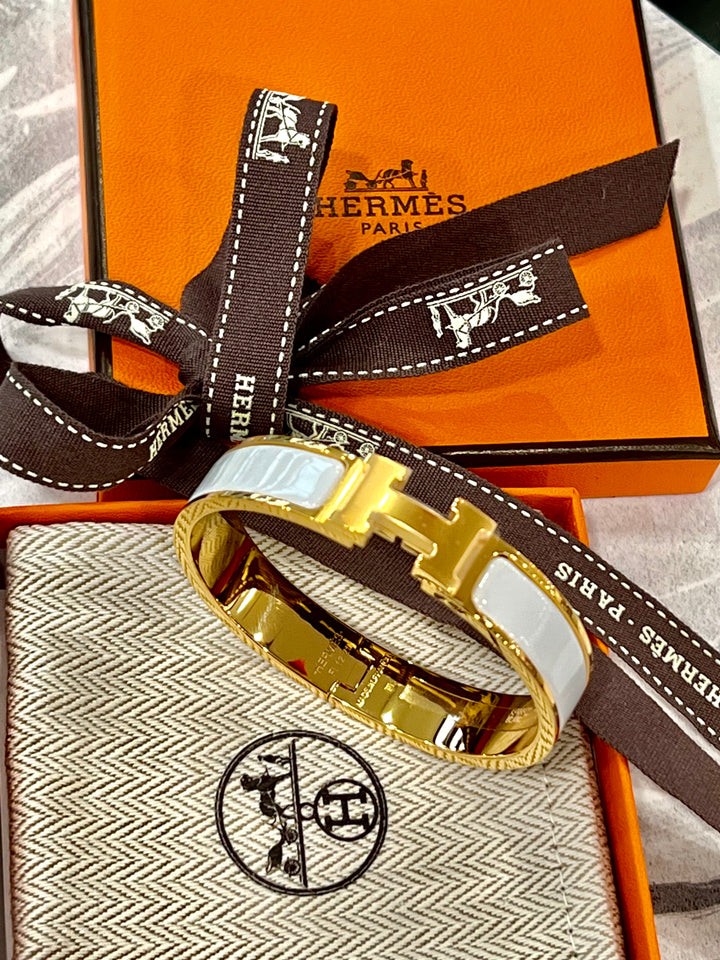 HERMÈS CLIC H BRACELET PM BLANC