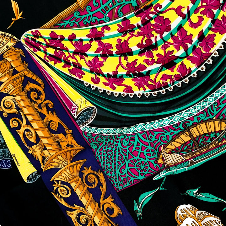 HERMÈS L'ATLANTIDE VINTAGE SILK SCARF BY ANNIE FAIVRE – Caroline's