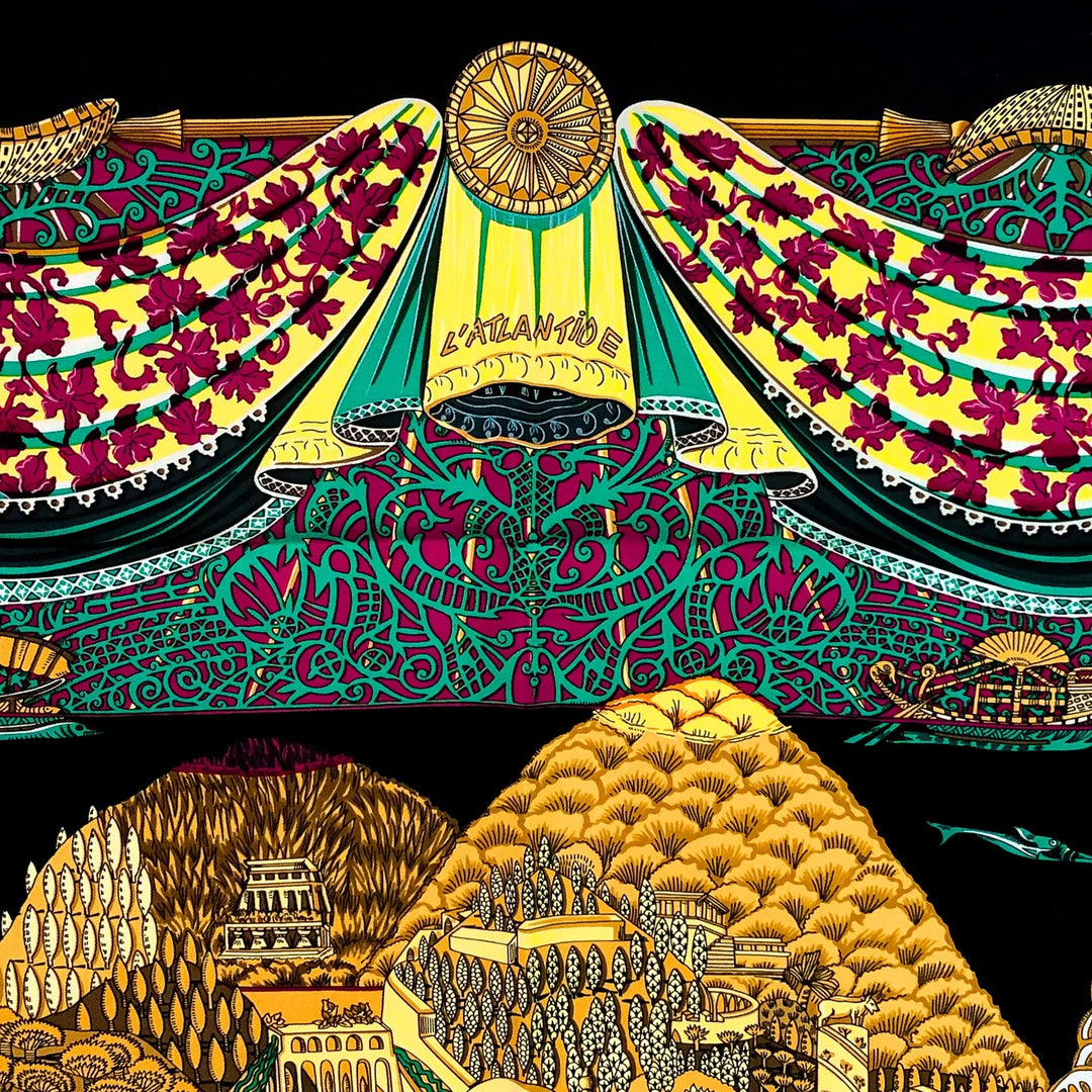 HERMÈS L'ATLANTIDE VINTAGE SILK SCARF BY ANNIE FAIVRE – Caroline's