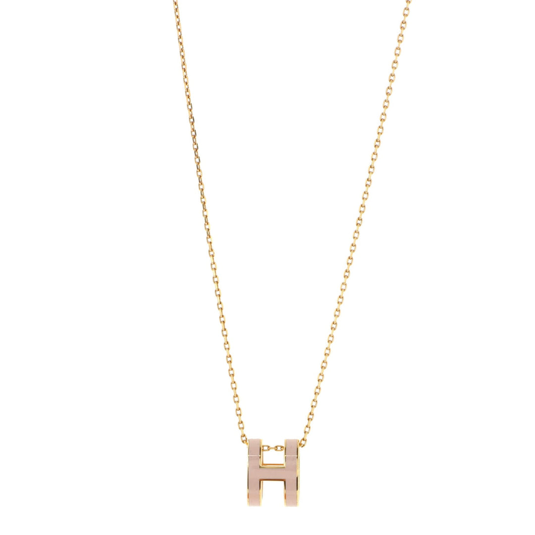 HERMÈS LACQUERED POP H PENDANT NECKLACE