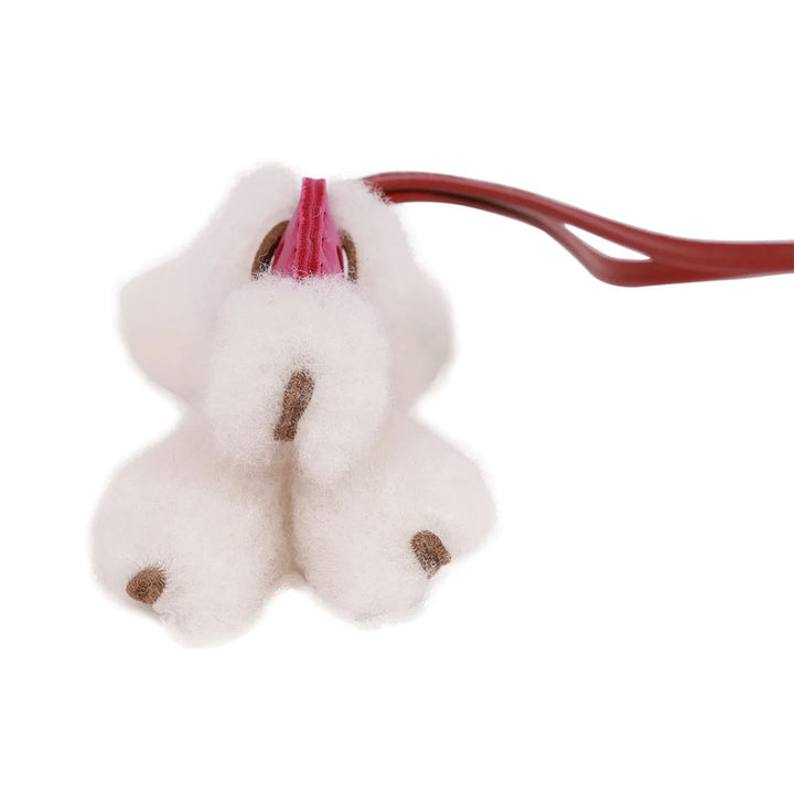 HERMÈS ROSE POURPRE &amp; ROUGE GRENAT LAMBSKIN &amp; SHEARLING BUDY BAG CHARM