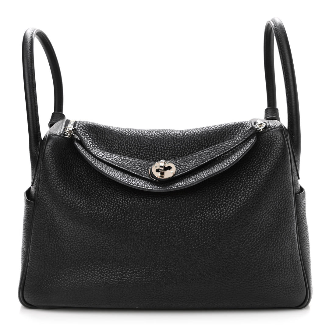 HERMÈS TAURILLON CLEMENCE VERSO LINDY 30 BAG BLACK TOFFEE