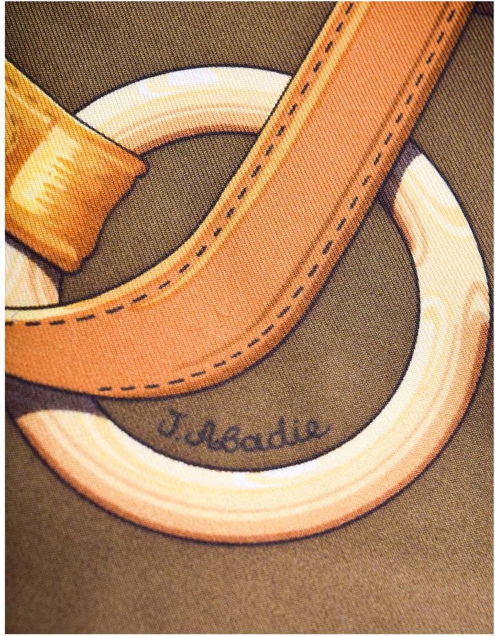 HERMÈS VINTAGE COACHING EQUESTRIAN BELT STRAP BRIDLE SILK SCARF