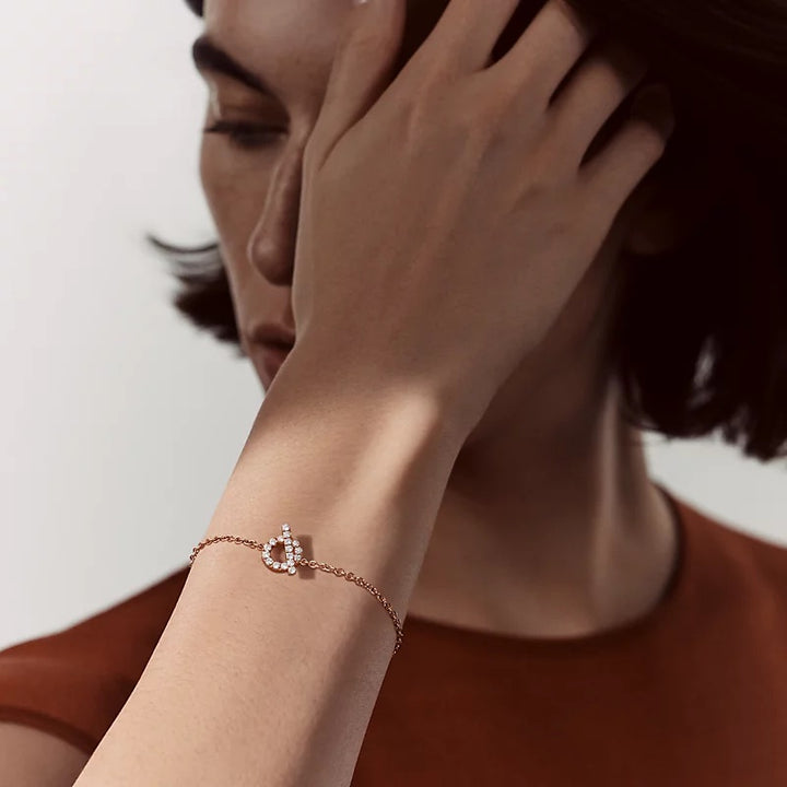 HERMÈS FINESSE 18K GOLD &amp; DIAMOND BRACELET