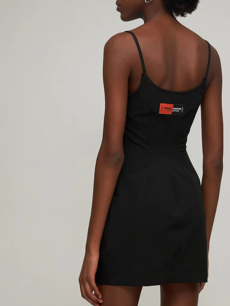 HERON PRESTON STRETCH GABARDINE MINI DRESS