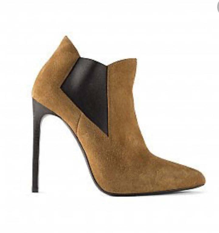 SAINT LAURENT TAN SUEDE BOOTS