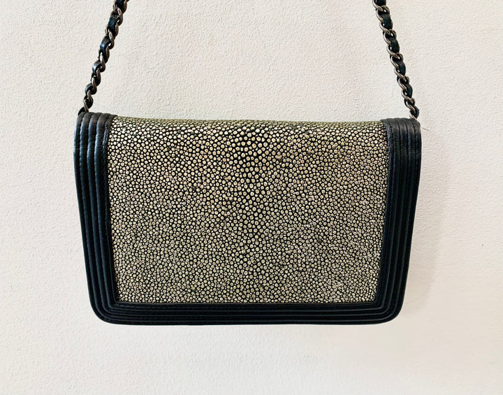 CHANEL STINGRAY BOY WALLET WITH CHAIN
