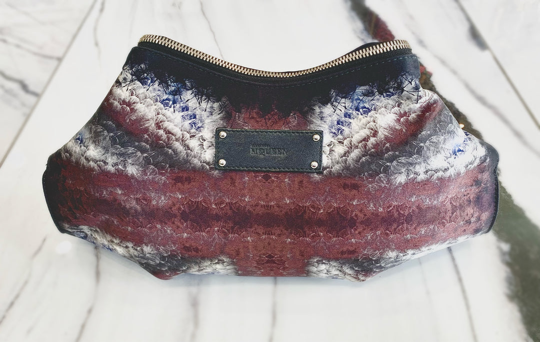 ALEXANDER MCQUEEN SILK SATIN DE MANTA CLUTCH