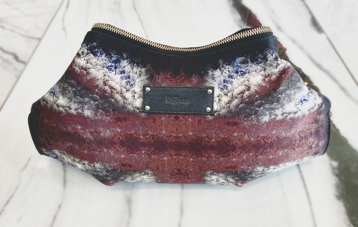 ALEXANDER MCQUEEN SILK SATIN DE MANTA CLUTCH
